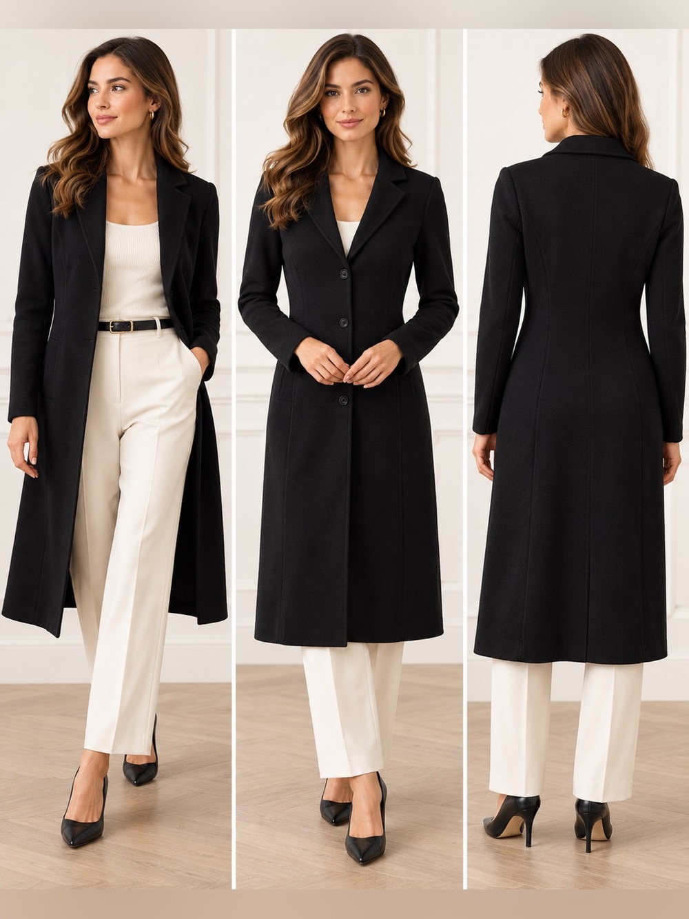 Banana Republic Black Wool Blend Longline Sweater Coat Cardigan Size S